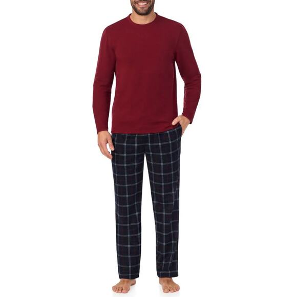 NWT Cuddl Duds Mens Cozy Lodge Long Sleeve Crew and Pajama Pant 2-pc Set size M - Picture 1 of 6